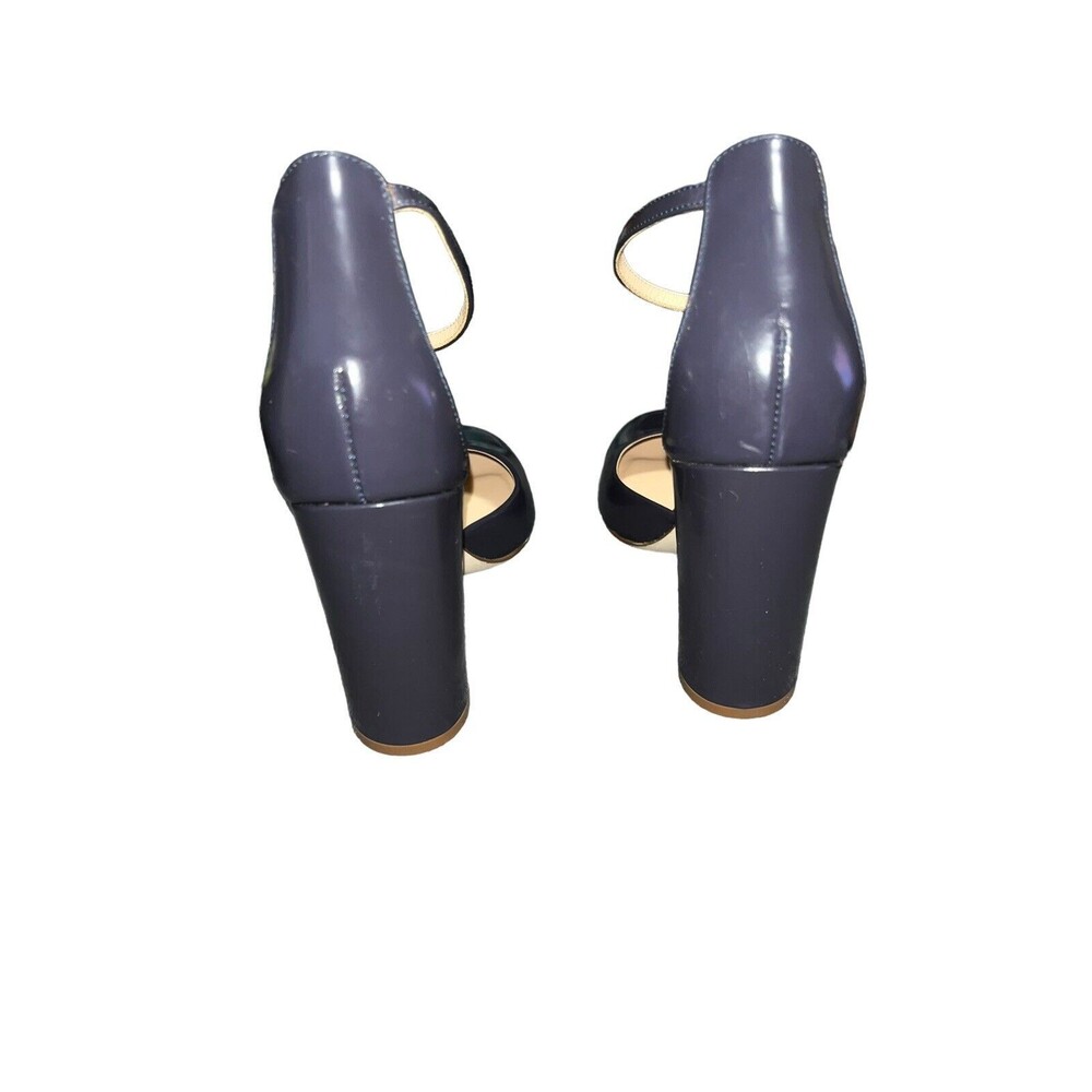 SOLD…….J Crew Maisie Leather Ankle Strap Round Toe Heels, BT907, Size 7 - Picture 3 of 7